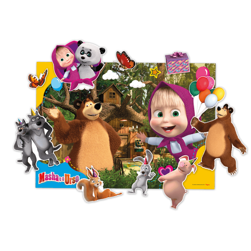Decoração de Bolo Masha e o Urso Clássica c/5 Regina Festas - Temas Infantis  - Felix Fantasias