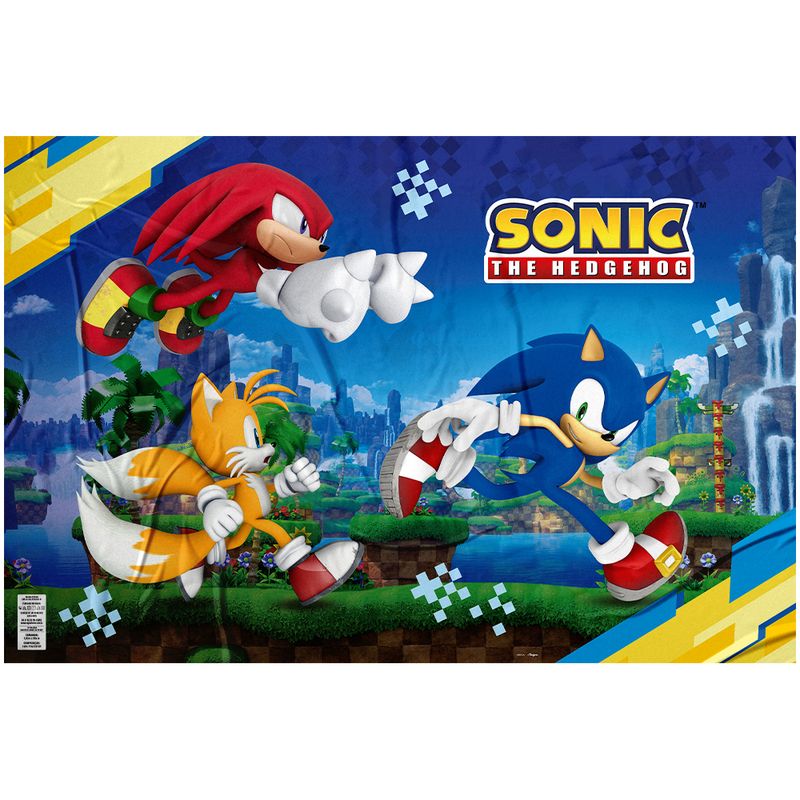 Tecido Sonic Personagens Estampa F. Rosa - 140 cm X 100 cm