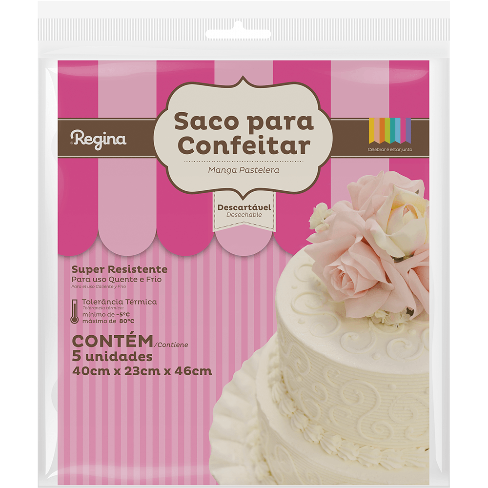 Saco de Confeitar Descartável Grande 40cm – 5 unidades – Cake