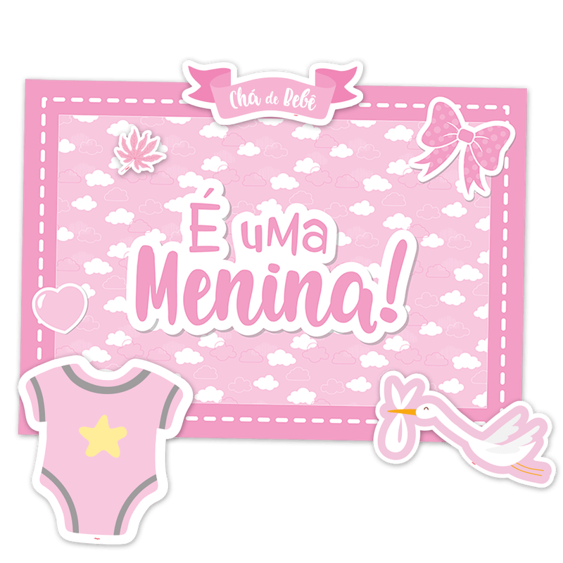 KIT DECORATIVO FESTA CHA DE BEBE MENINA 01 un